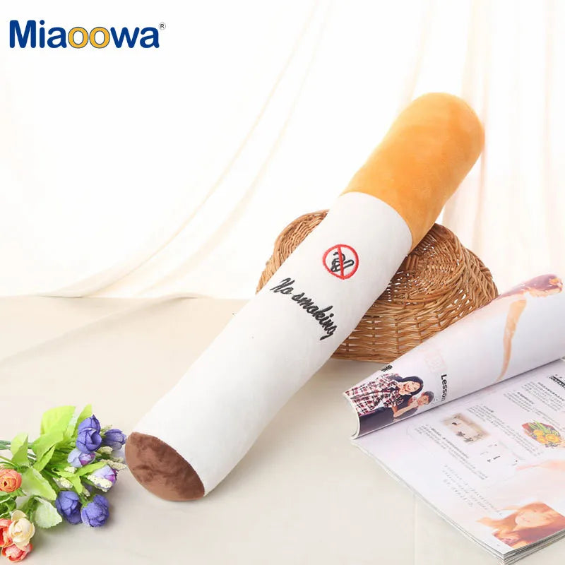Novelty Cigarette Plush Pillow with No Smoking - Image 4