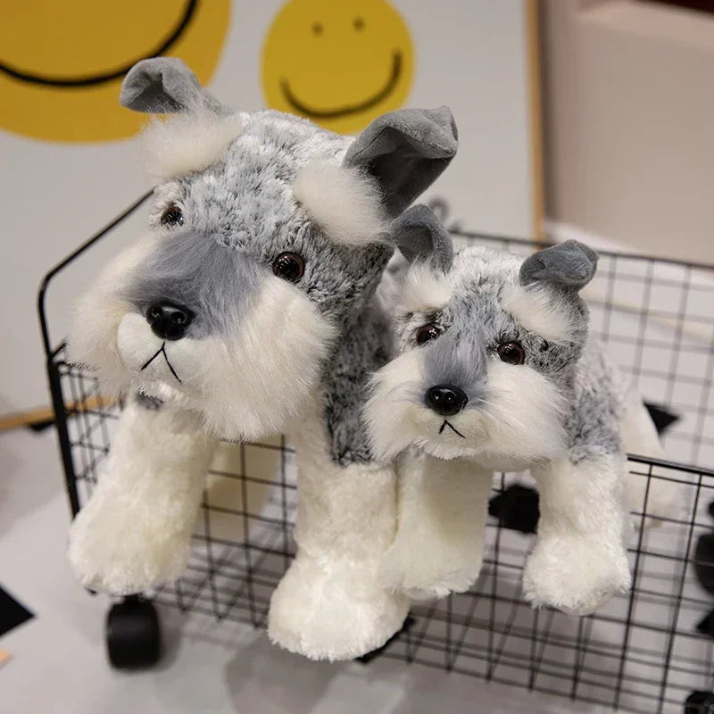 Cute Grey and White Schnauzer Plush Toy - Image 3