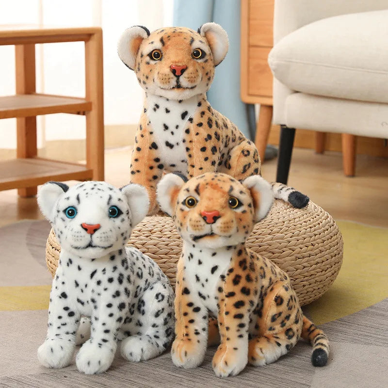 Soft Snow Leopard Plush Toy with Blue Eyes - Image 5