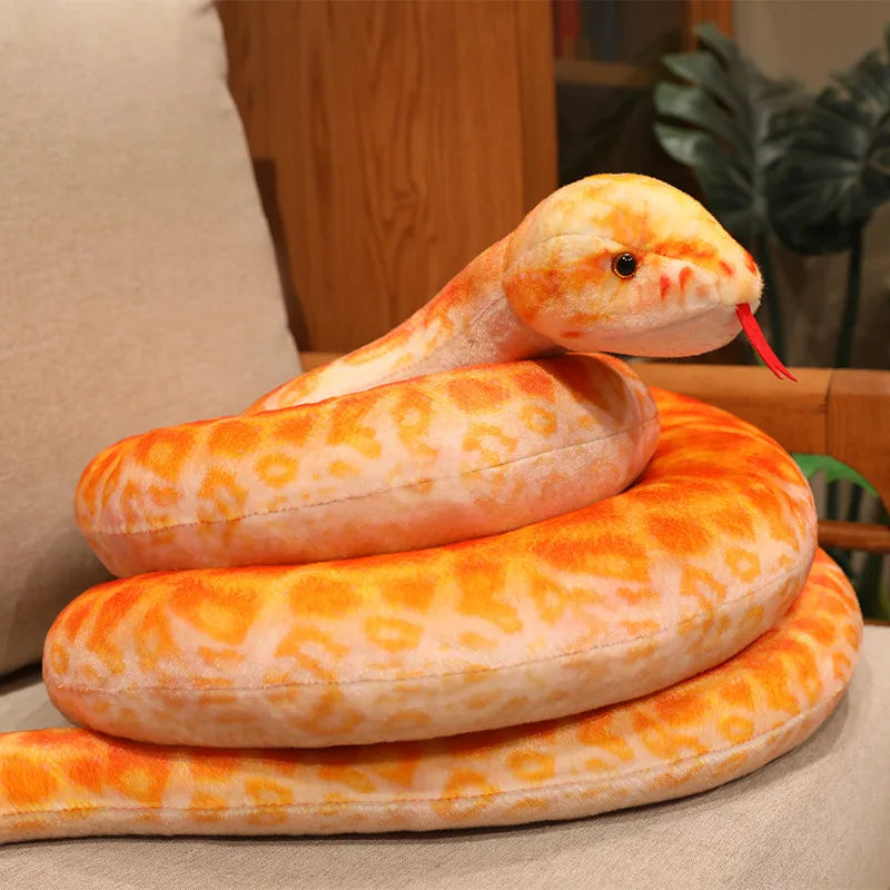 Realistic Red and Black Striped Plush Snake - Image 3