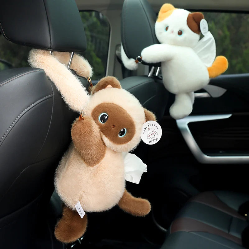 Hanging Plush Raccoon Car Tissue Holder - Image 4