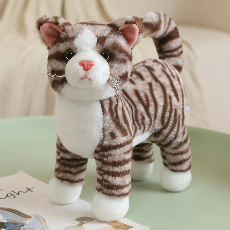 Realistic Black and White Tuxedo Cat Plush - Image 9