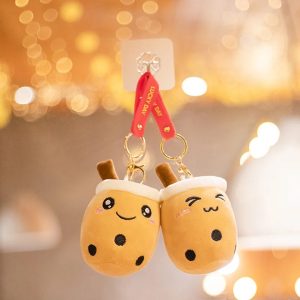 Adorable Boba Plush Keychains with Lucky Day Strap