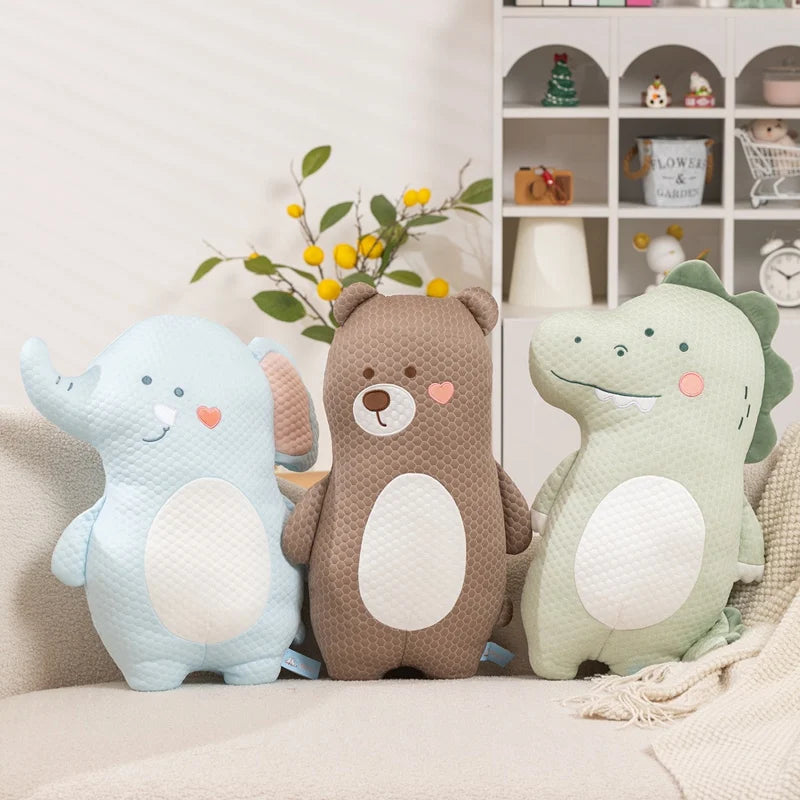 Cute Quilted Plush Bear & Dinosaur Toy - Image 4