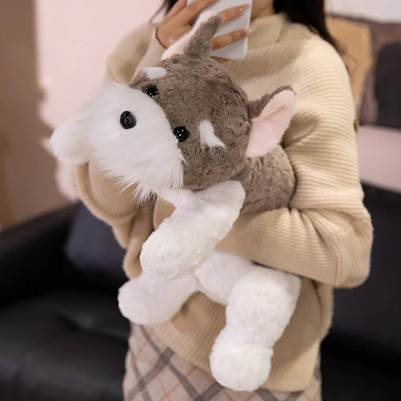 Long Schnauzer Dog Plush Pillow with Sunglasses - Image 5