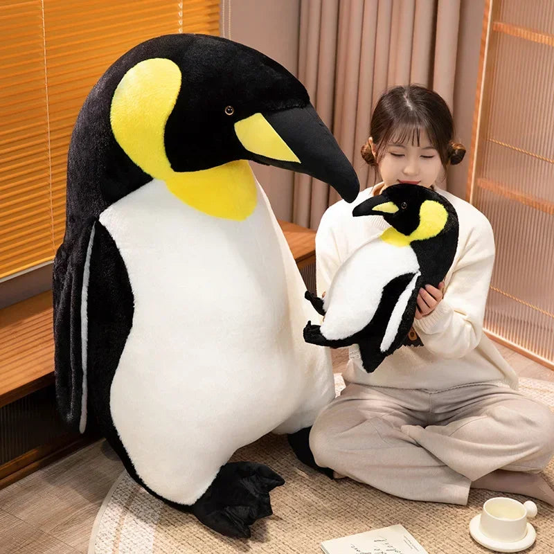Lifelike Emperor Penguin Plush with Yellow Details - Image 6
