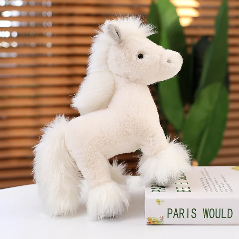 Brown Plush Pony with Blonde Mane and Feathered Legs - Image 3