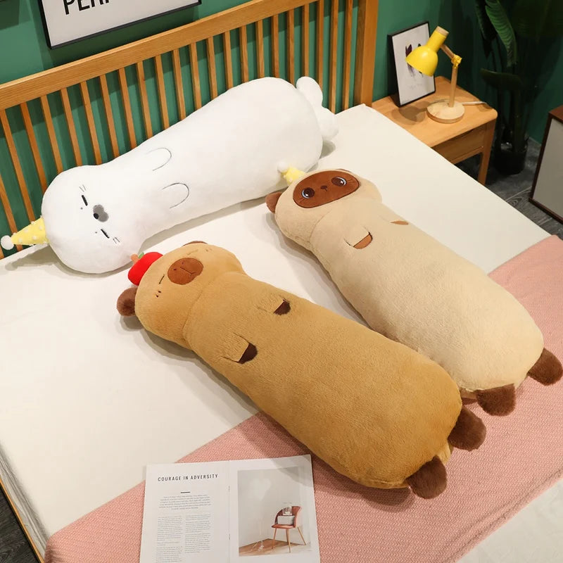 Cute Tan Cat Plush Body Pillow - Image 3
