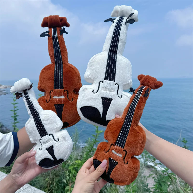 Brown and Cream Plush Violin Toy - Image 6