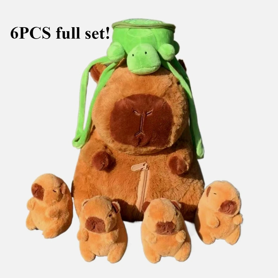 Cute Capybara Plush Family with Turtle Hat - Image 10