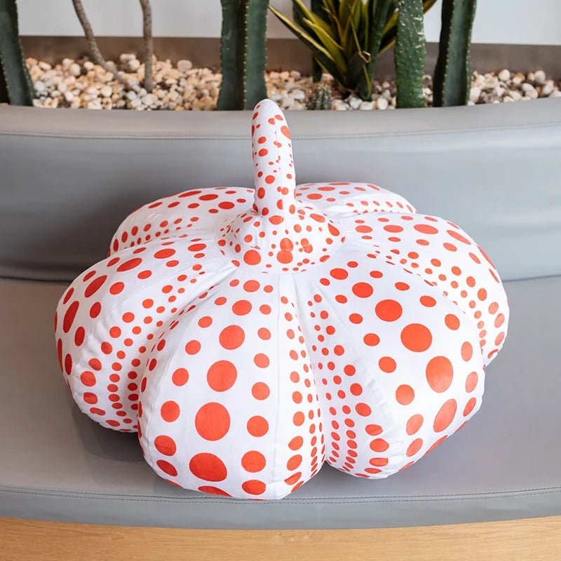 Vibrant Polka Dot Pumpkin Plush Cushion - Image 7