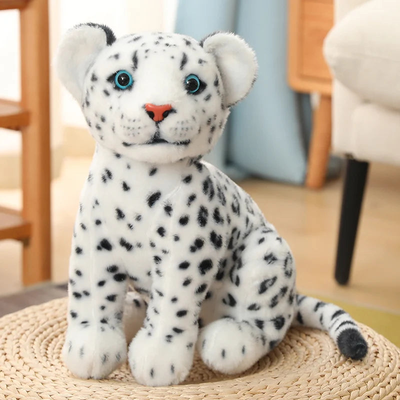 Soft Snow Leopard Plush Toy with Blue Eyes - Image 6