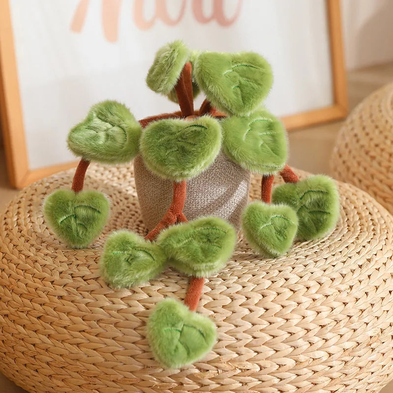 Fuzzy Heart-Leaf Potted Plush Plant - Image 5