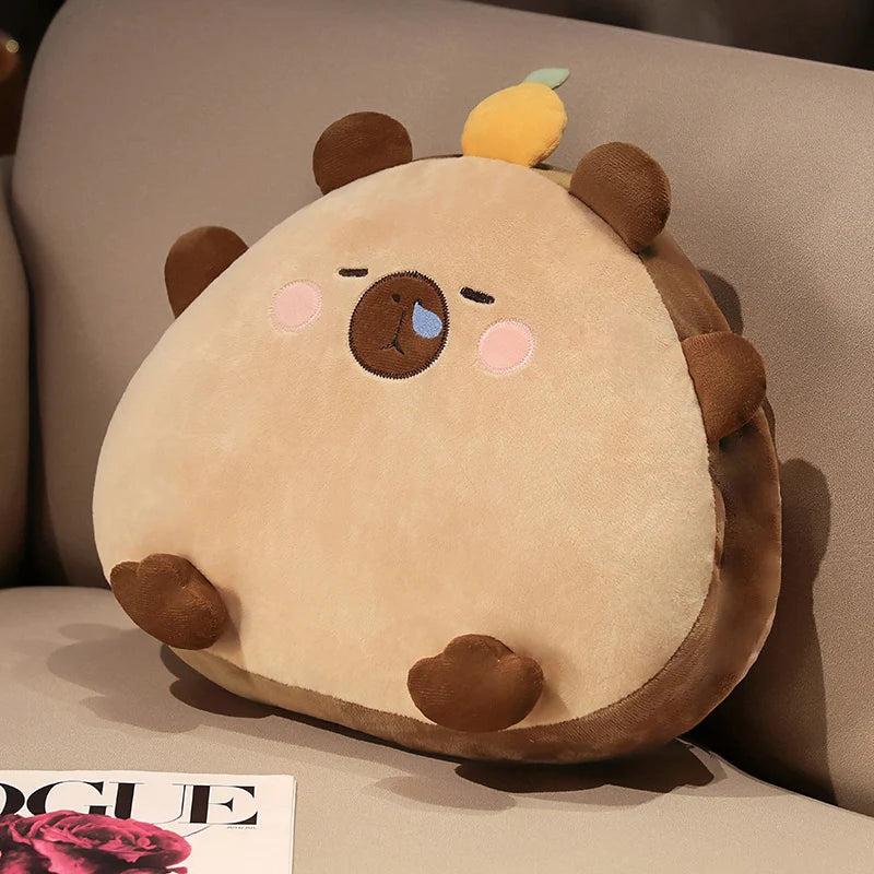 Beige Sleepy Animal Plush Pillow with Hidden Blanket - Image 9