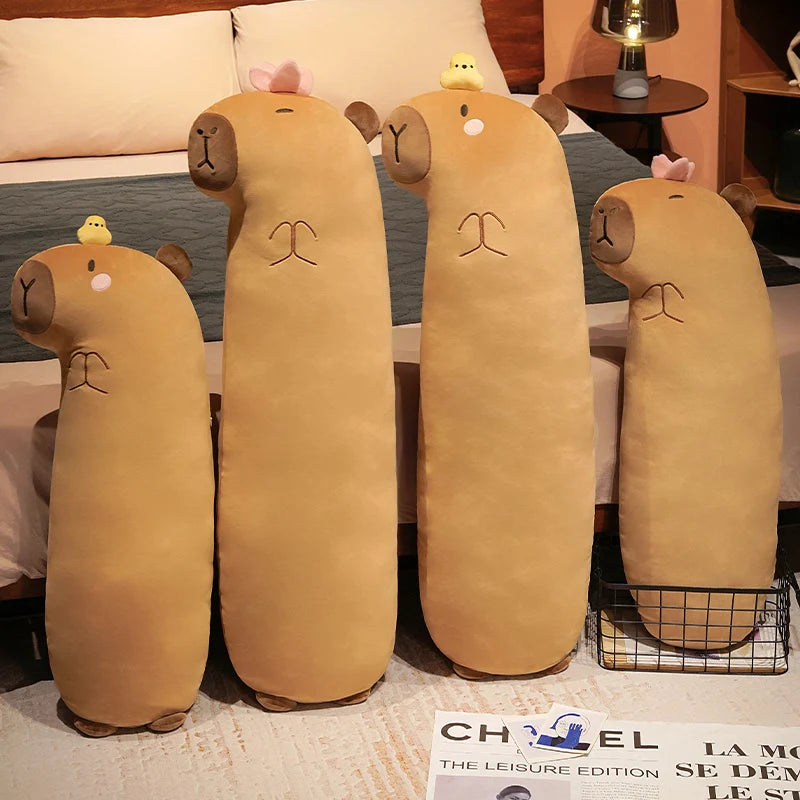 Cute Fluffy Sleepping Pillow Capybara Plush Doll Kawaii Long Capybara Stuffed Toy Stuffed Animals Birthday Gift Home Decor - Image 2