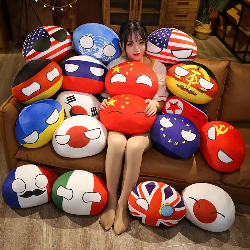 Countryball National Flag Plush Cushion