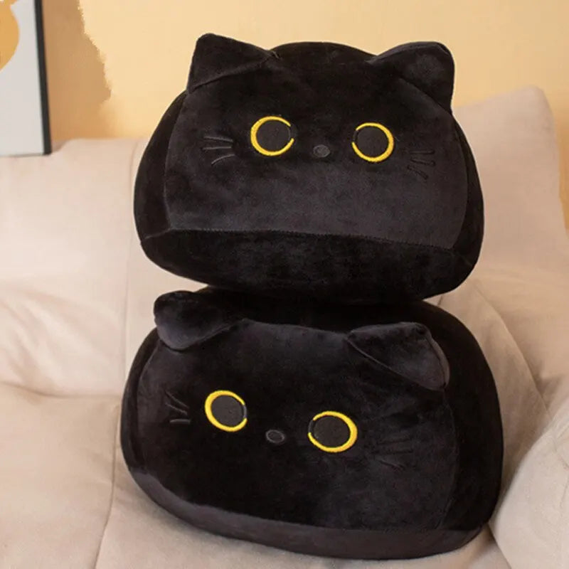 Squishy Black Cat Plush Pillow with Yellow Eyes - Image 3