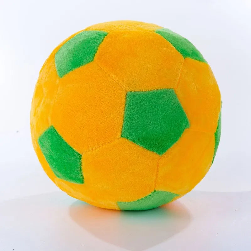 Soft Plush Soccer Ball in Black, White, Yellow, Green - Image 6