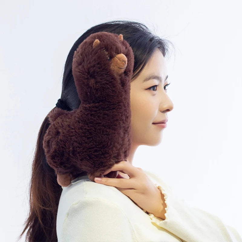 Fluffy White or Brown Alpaca Plush - Image 4