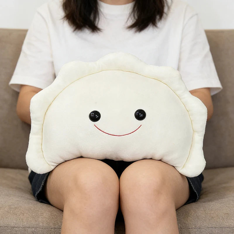 White Dumpling Plush Pillow with Happy Face - Image 2