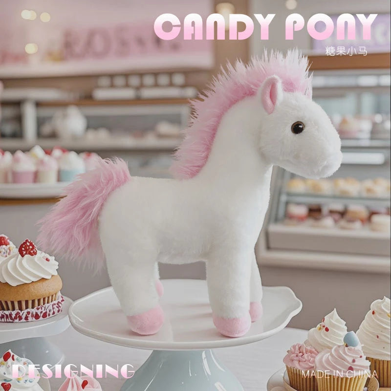 White Plush Pony with Orange Mane and Red Hooves - Image 6