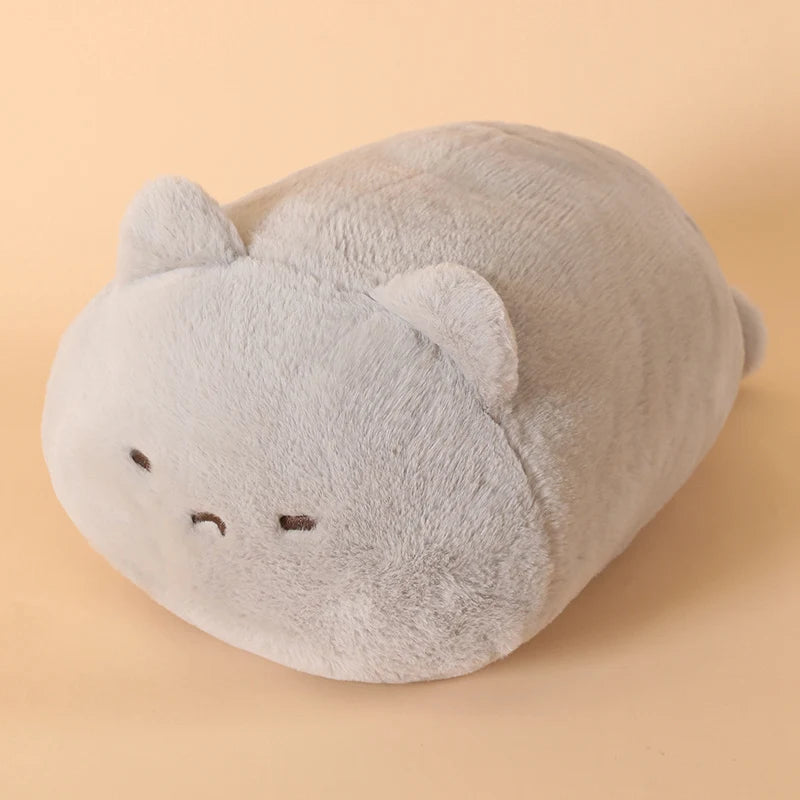 Soft Two-Tone Plush Sleeping Animal Cushion - Image 6