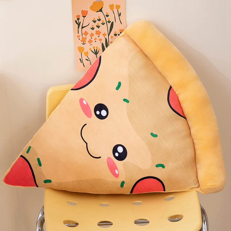 Soft Pizza Slice Plush Pillow with Kawaii Faces - Image 6