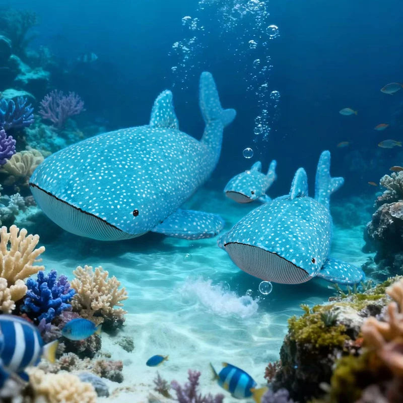Blue Polka Dot Whale Shark Plush Toy - Image 5