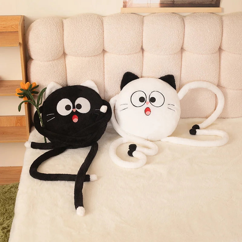 Black Cat Long-Legged Round Plush Toy - Image 5