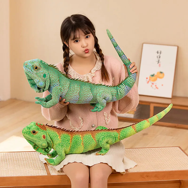 Lifelike Green Iguana Plush Toy with Detailed Scales - Image 2