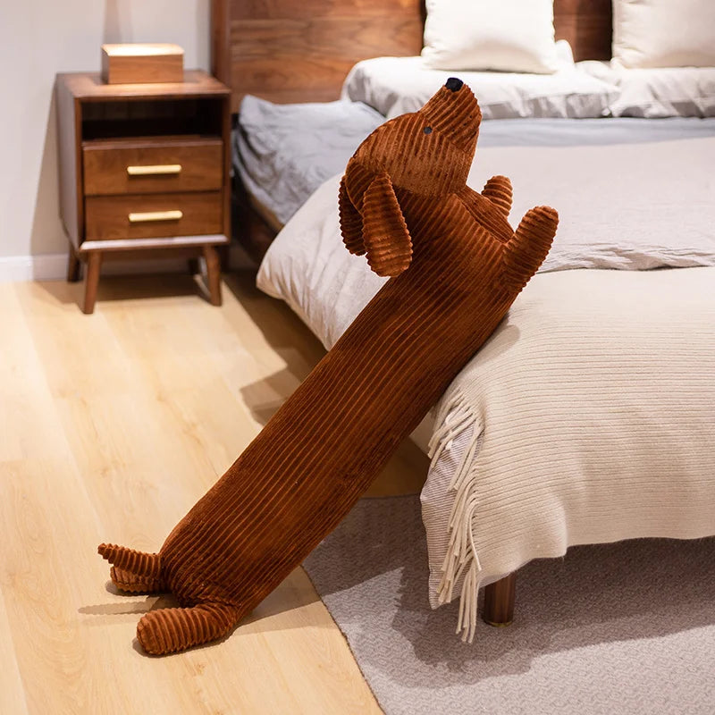 Brown Corduroy Dachshund Body Pillow - Image 2