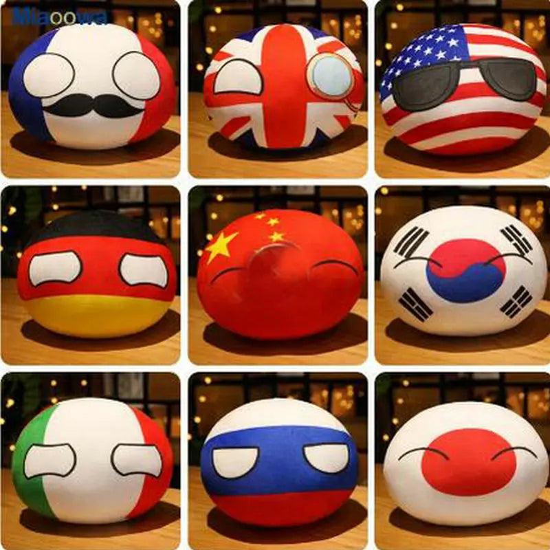 French Countryball Plush Toy with Mustache