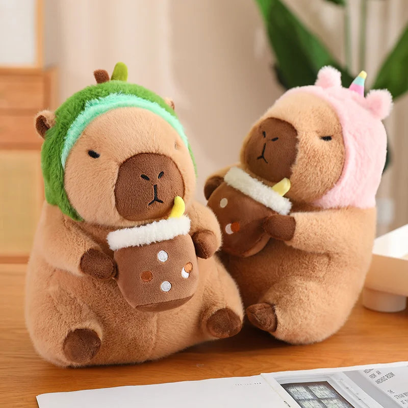 Cute Capybara Plush Toy with Toast Collar - Image 3