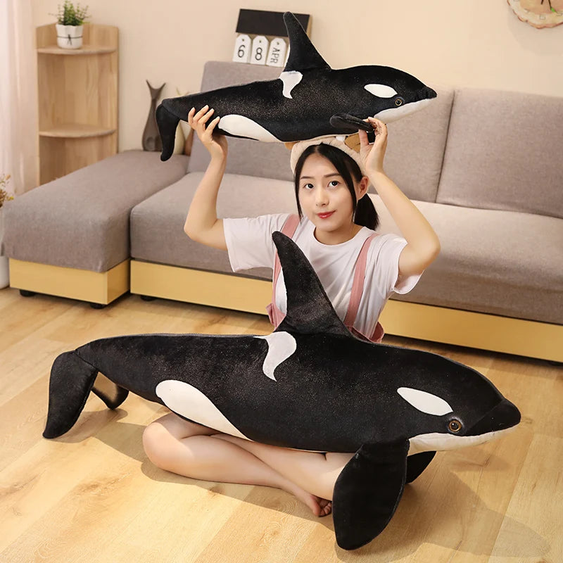 Soft Realistic Black and White Orca Plush - Image 5