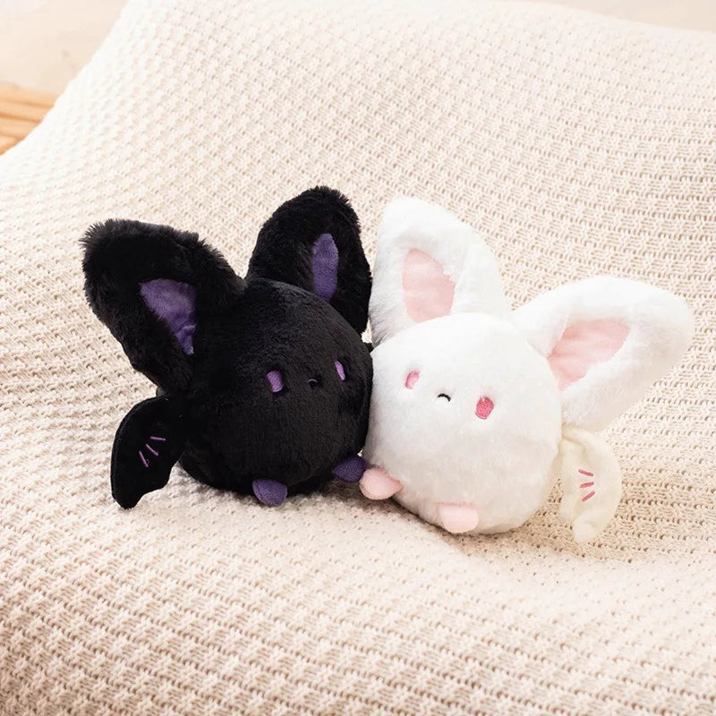 Cute White and Black Bat Plush Toy - Image 2