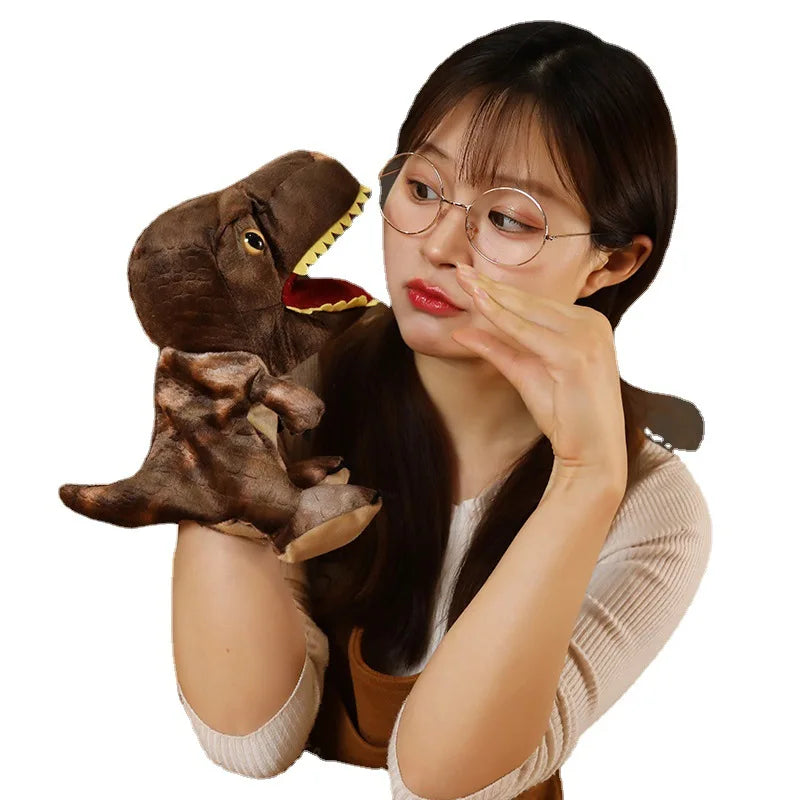 Green T-Rex Soft Plush Hand Puppet - Image 3