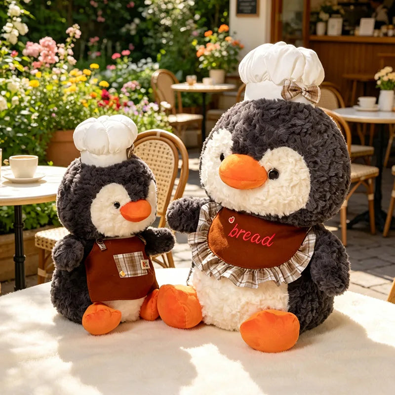 Cute Baker Penguin Plush Toy with Chef Hat - Image 2