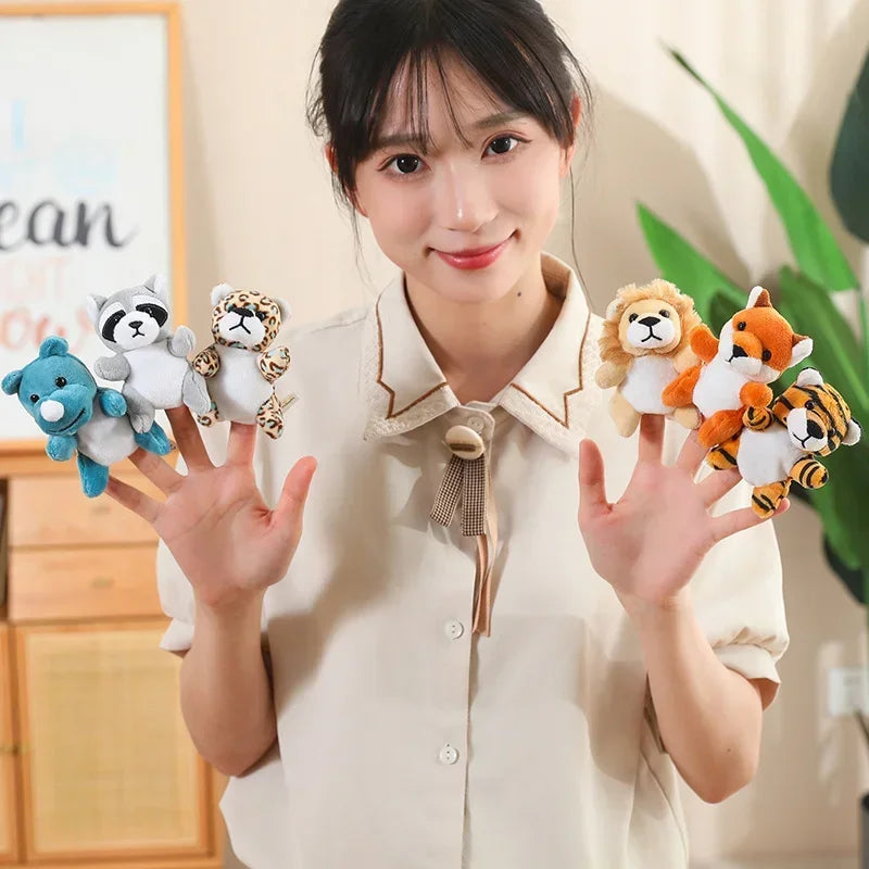 6-Piece Plush Wild Animal Finger Puppet Set - Image 9