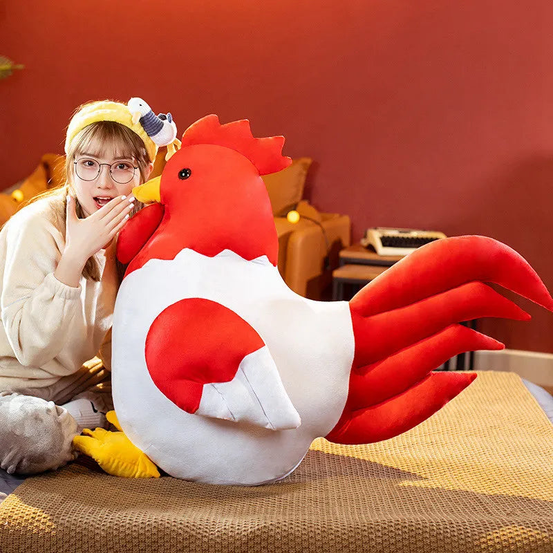 Oversized Yellow and Orange Rooster Plush Toy - Image 6