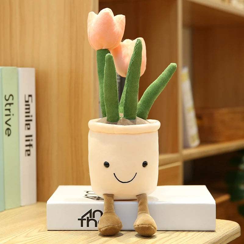 Cute Plush Purple Iris with Embroidered White Pot - Image 16