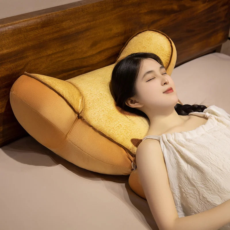 Cute Bear Plush Backrest Pillow with Headrest - Image 2