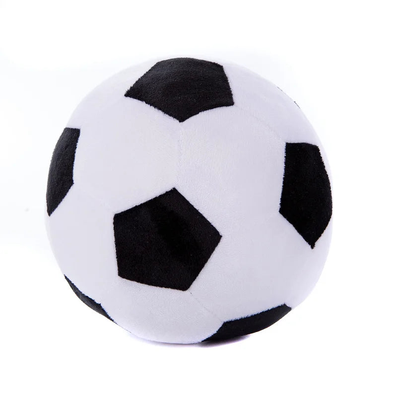 Soft Plush Soccer Ball in Black, White, Yellow, Green - Image 5