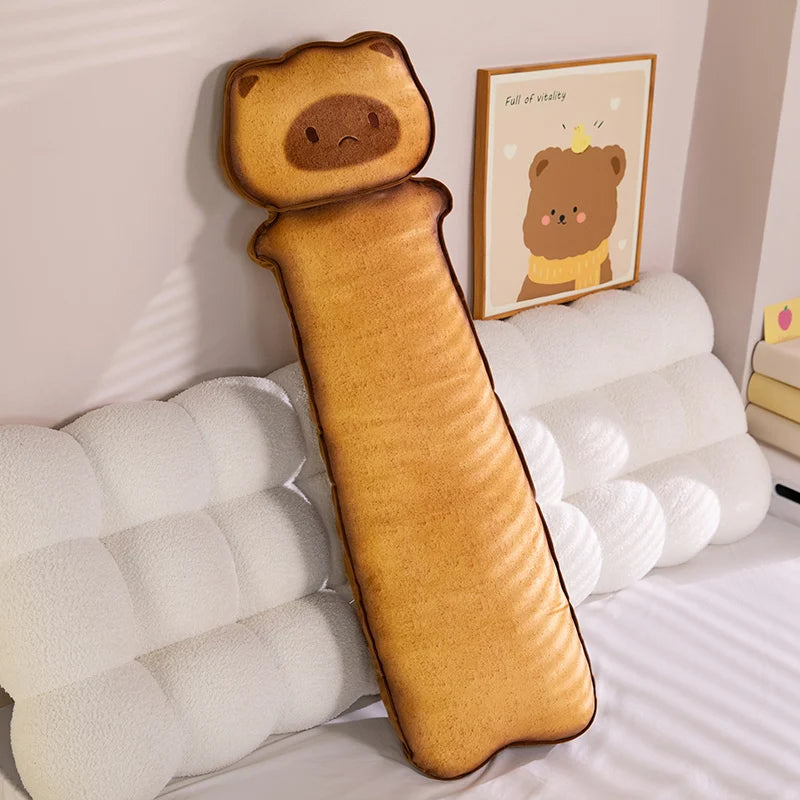 Cute Cat Face Long Toast Plush Pillow - Image 6