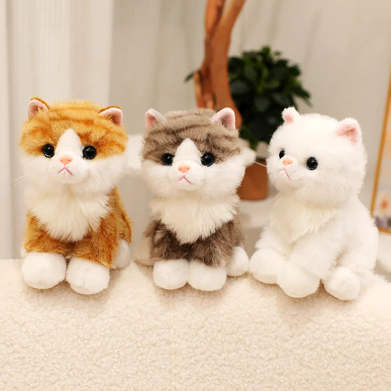 Cute Bicolor Sitting Cat Plush Toy - Image 3