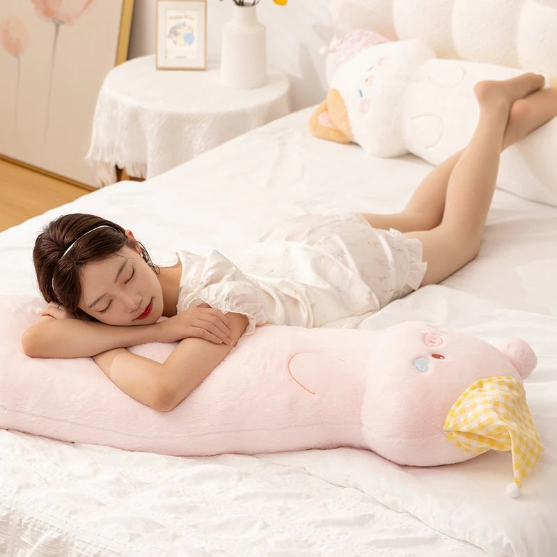 Long Plush Sleeping Animal Body Pillow with Cone - Image 6