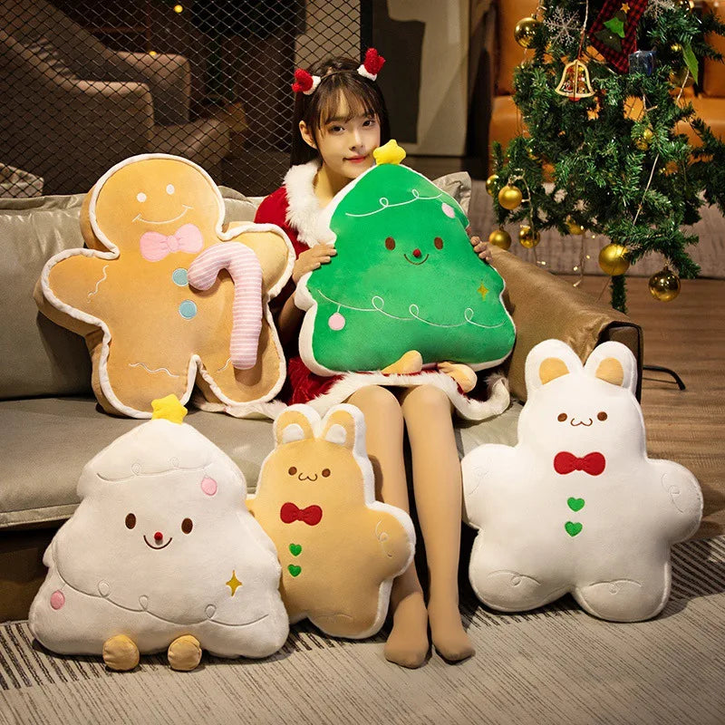 Oversized Gingerbread Man Plush Pillow with Candy Cane - Image 6