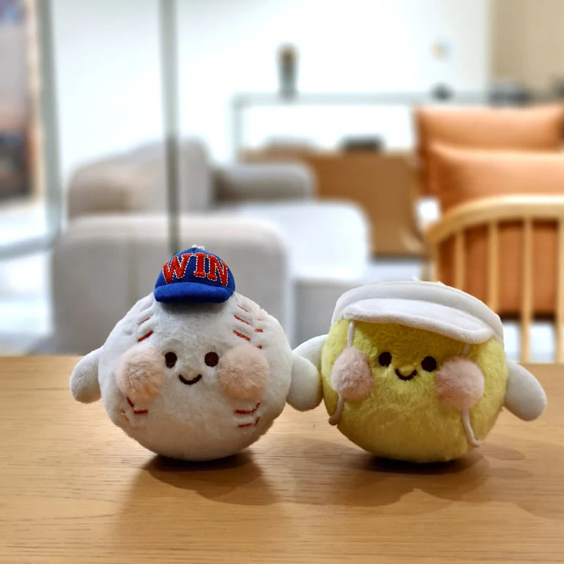 Cute Sports Ball Plush Keychains Set of 5 - Image 3