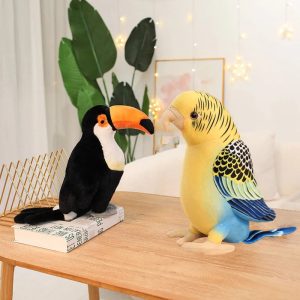 Soft Black Toucan Plush Toy with Orange Beak