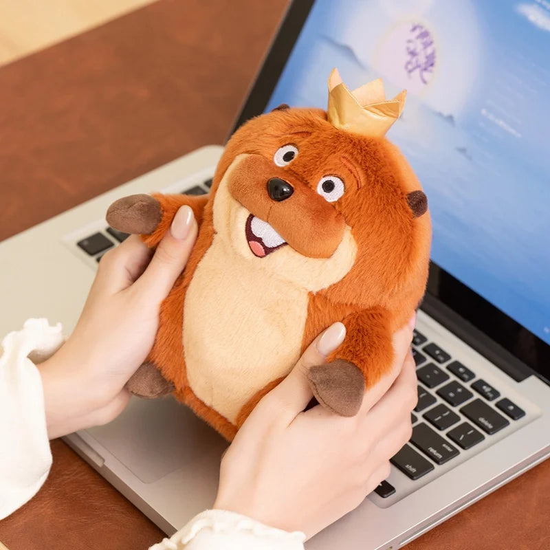 Cartoon Beaver Plush Pair with Crown - Image 5
