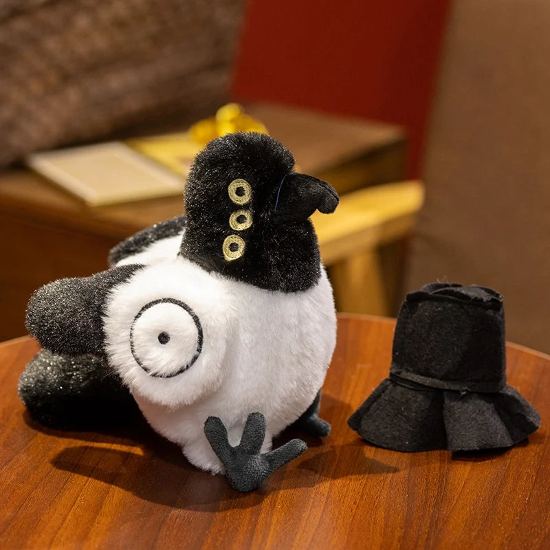 Black and White Plush with Top Hat and Big Eye - Image 2